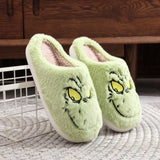 CHRISTMAS GREEN MONSTER GRINCH COTTON SLIPPERS_CWMM3059