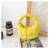 STYLISH PLAID PUFFY CLOUD HANDBAG MINI TOTE_CUAB00506