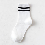 2 STRIPE COTTON MID SOCKS FOR WOMEN WHOLESALE_CWMS070