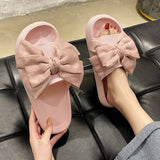 Women Fashion Thick-Soled Bow Slippers