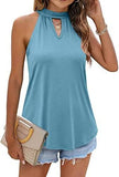 Waistcoat Halter Top Keyhole Sleeveless Shirt