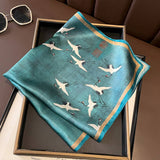 CRANE PRINT 100 SILK SQUARE SCARF 53CM FOR WOMEN_CWASC0600