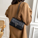 PLEATED CHAIN BAG ONE SHOULDER CROSSBODY BAG_CUAB0164