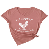 Wome Casual Tee With Chicken Joke Print_Cwtts1479