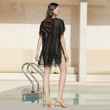 PLUS SIZE CHIFFON TASSEL BEACH COVER UP_CWMM6150
