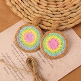 NEW VINTAGE SIMIAN GRASS VINE WOVEN EARRINGS_CWAJE4011