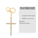 SHINY RHINESTONE CROSS KEYCHAIN PENDANT_CWAJE0965