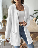 Woven Sweater Casual Double Pocket Cardigan