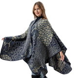 LEOPARD PRINT SCARF SLIT SHAWL FASHION CAPE_CWASC2217