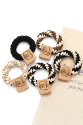 5PCS BEARS DECORATIVE TWO TONE CASUAL HAIR TIE_CWAHA0187