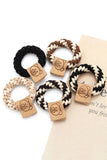 5PCS BEARS DECORATIVE TWO TONE CASUAL HAIR TIE_CWAHA0187