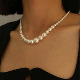 ELEGANT RETRO GRADIENT PEARL NECKLACE_CWAJE1675