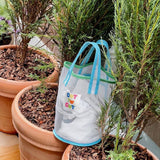 CONTRASTING COLOR MESH BEACH BUCKET BAG STORAGE BAG_CWAB1918