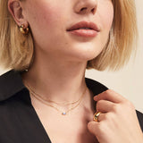 SIMPLE DOUBLE LAYER CUBE ZIRCON NECKLACE_CWMM5665