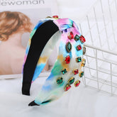 FASHION KNOTTED HEADBAND WITH COLORED DIAMONDS_CWAHA2133