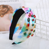 FASHION KNOTTED HEADBAND WITH COLORED DIAMONDS_CWAHA2133