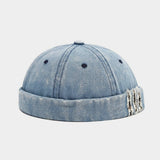 Washed Denim Brimless Sailor Cap Unisex_Cwah04670