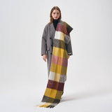 32 WOOL COLORBLOCK PLAID SCARF SOFT WARM_CWASC2365