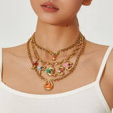 ORIGINAL STAINLESS STEEL LETTER NECKLACE WITHENAMEL_CWMM8836