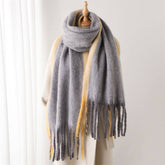 LOOPY YARN OMBRE SCARF WITH SOFT TASSELS_CWASC2741