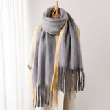 LOOPY YARN OMBRE SCARF WITH SOFT TASSELS_CWASC2741