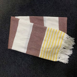 STRIPED COTTON TASSEL TURKISH BEACH TOWEL_CWMM7663