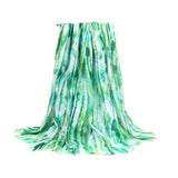 COLOR LINE PRINT SCARF GOLD ACCENT BEACH WRAP_CWASC0686