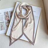 THIN SIMPLE GEOMETRIC LONG SILK HEAD SCARF_CWASC1521