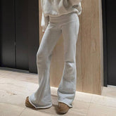 Sporty And Fashionable Flared Trousers
