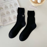 Women'S Versatile Embroidered Bow Boneless Socks_Cwms1366