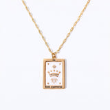 Vintage Tarot Square Pendant Necklace_Cwmm3916