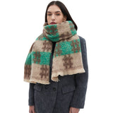 CIRCLE YARN JACQUARD SCARF UNISEX WINTER WRAP_CWASC0879
