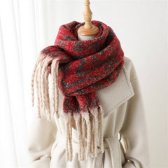 GEOMETRIC COLORBLOCK TASSEL SCARF FOR FALL WINTER_CWASC2773