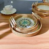 RATTAN SHELL STORAGE BASKET THREE PIECE SET_CWMM4492