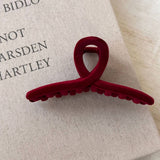 Velvet Cross Claw Clip Vintage Hair Accessory_Cwaha07762
