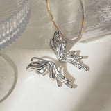 STAINLESS STEEL SWEET GOTHIC 3D BUTTERFLY EARRINGS_CWASC1688