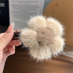 AUTUMN WINTER PLUSH HAIR CLAW FLORAL DUCKBILL CLIP_CWAHA3306