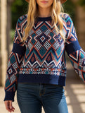 Loose jacquard Christmas pullover