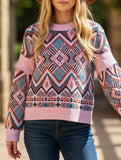 Loose jacquard Christmas pullover