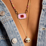 TAROT CARD PENDANT NECKLACE ENAMEL RHINESTONE_CWMM6960