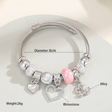 DIY HEART CHARM SILVER JINGLE BRACELET_CWMM8623