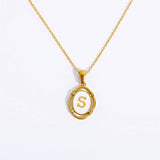 NEW CREATIVE 26 LETTERS PENDANT OVAL NECKLACE_CWMM3771