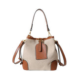 CANVAS CONTRAST BUCKET BAG SHOULDER BAG_CWAB1589