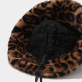 Women¡¯S Leopard Print Plush Bucket Hat Winter_Cwah04784