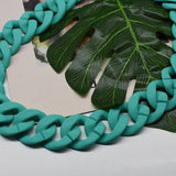 MATTE ACRYLIC RESIN BAG CHAIN TEXTURED STRAP_CWMM5059