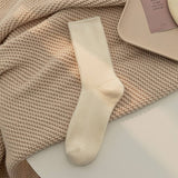 AUTUMN AND WINTER SOLID COLOR ALL MATCH PILE SOCKS_CWMS1048