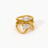 DESIGNER STEEL RING WITH ZIRCON IRREGULAR SHAPE_CWMM8935