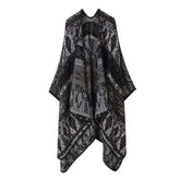 FLORAL CAPE FAUX CASHMERE WARM SCARF SHAWL_CWASC2243