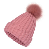 Fluffy Ball Simple Basic Knit Beanie_Cwah331