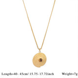 Vintage Stone Pendant Necklace Stainless Steel_Cwmm8874